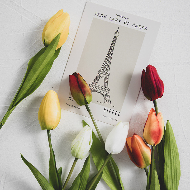 仿真花郁金香拍摄ins美甲护肤美食背景布装饰拍照道具摄影小摆件