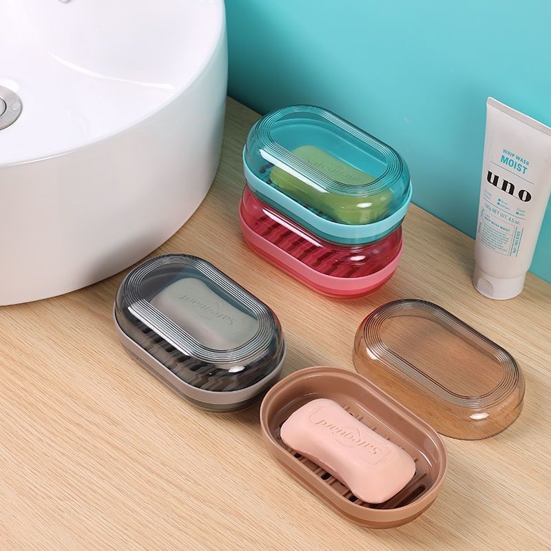 带盖肥皂盒家用双层沥水香皂盒子新款网红宿舍有盖皂盒便携旅行