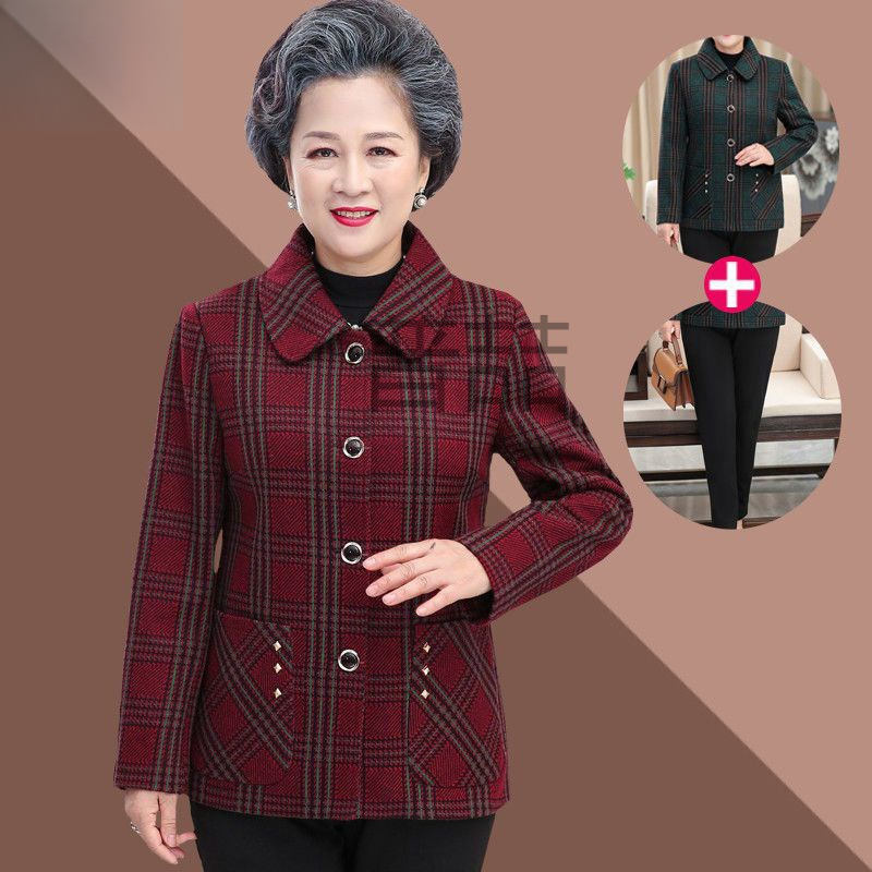 pz中老年人女装奶奶秋装外套60-70岁妈妈春秋薄款上衣老人婆婆衣