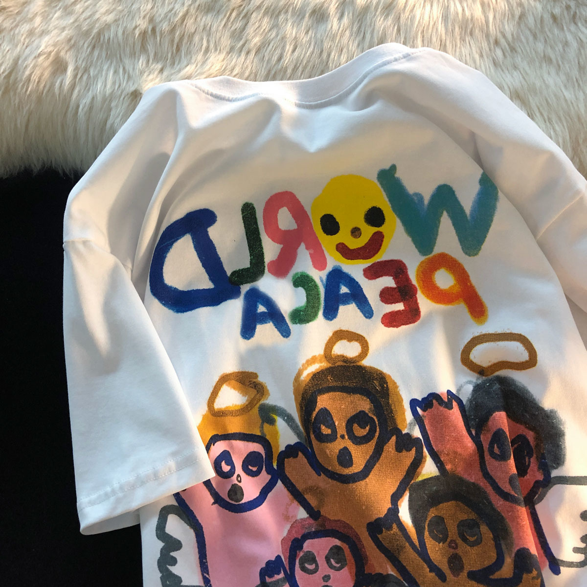 衣服白色休闲连帽卫衣女裤子套装diy手工绘画帆布袋儿童涂鸦包幼儿园