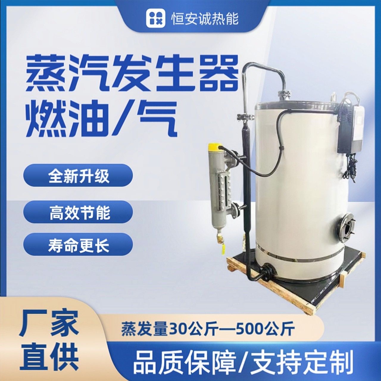 高效节能小型蒸汽发生器100KG全自动控制燃油燃气食品加工蒸汽机