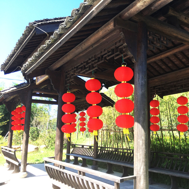 日韩冬瓜串灯笼舞蹈道具户外防雨广告圆连串大红结婚冬瓜小灯笼串