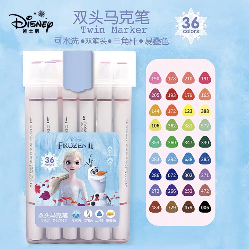 Disney Dm2162/63 Series Marvel Ice and Snow 12/24/36/48/60 Color Water-Based Marker Pen