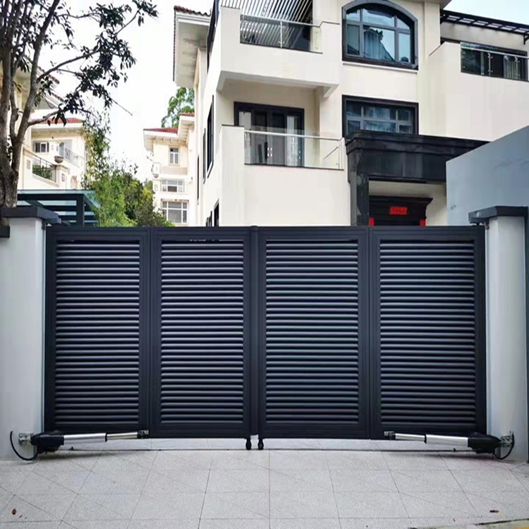 途邦定制铝艺大门 庭院双开电动铝艺门 别墅围墙单开小门厂家供应