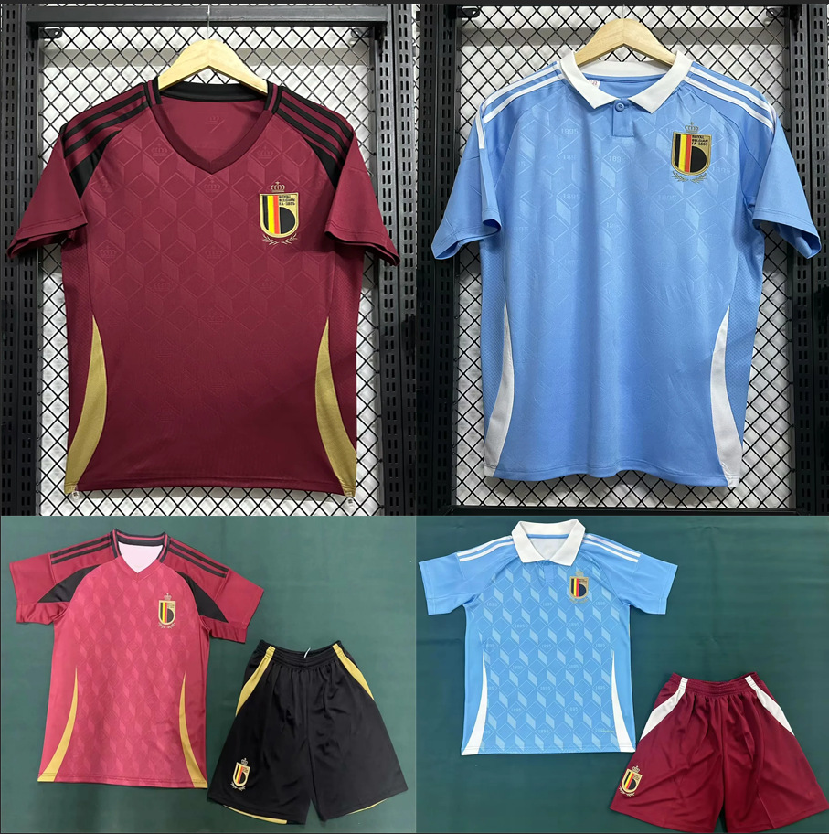 新款比利时欧洲杯主场泰版足球服大人套装比赛球衣承接代发-阿里巴巴