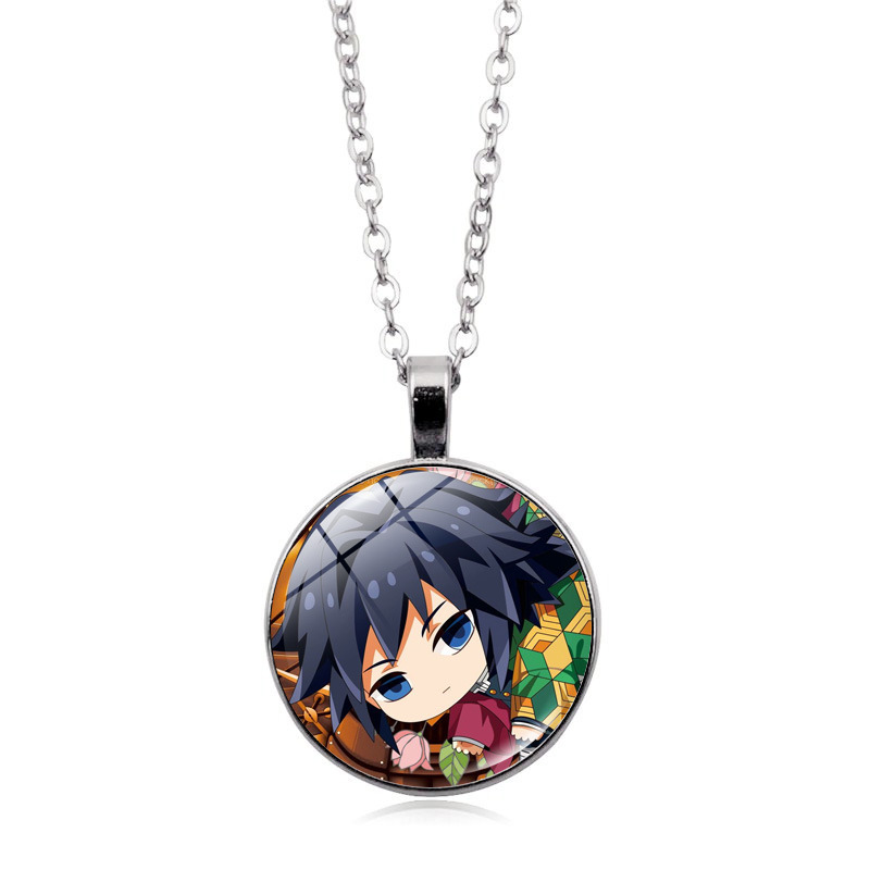 鬼灭之刃卡通项链动漫周边灶门炭治郎雷之日轮吊坠毛衣链饰品批发