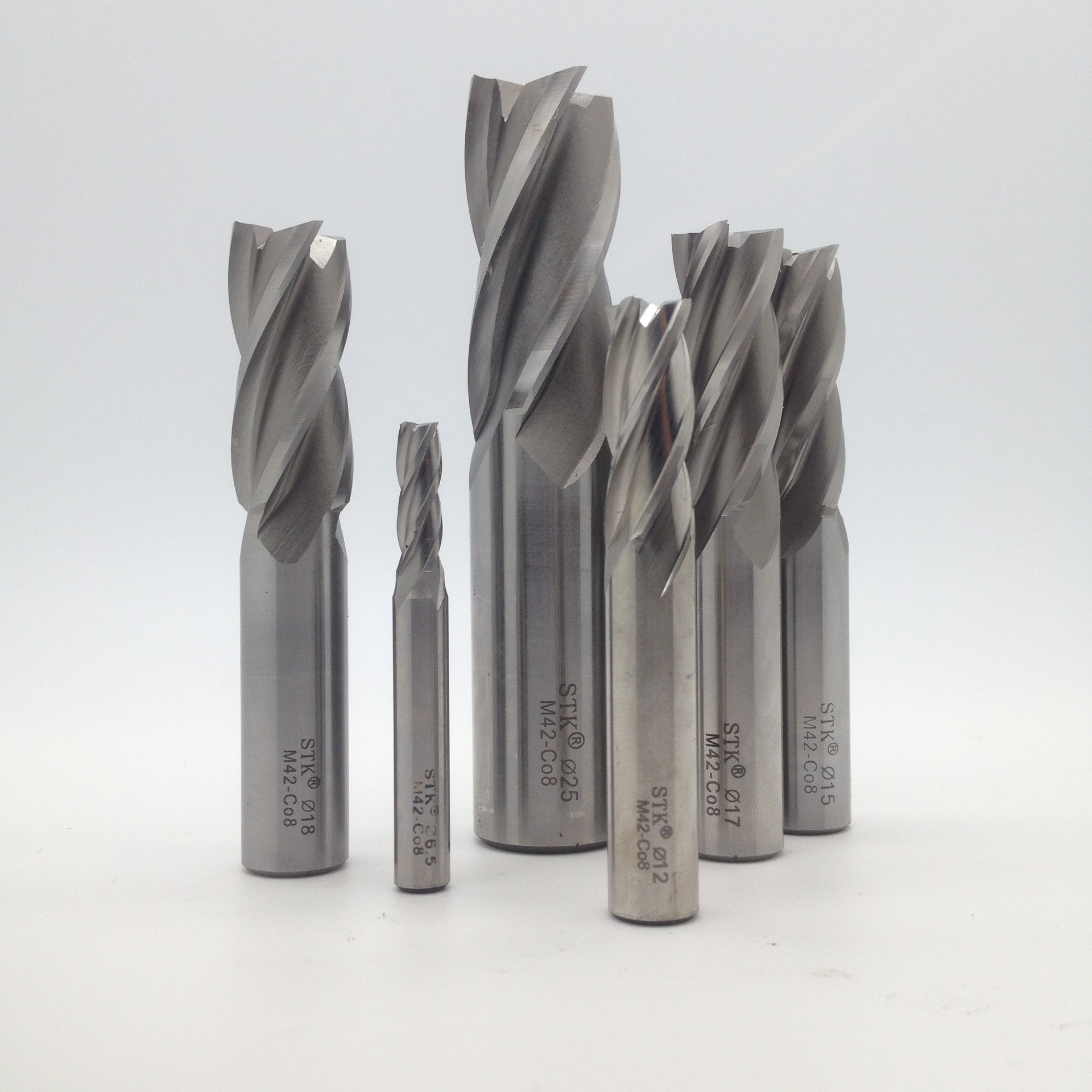 stk白钢铣刀硬白钢直柄立铣刀高速钢洗刀铝合金数控机床刀具