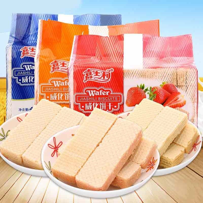 嘉士利威化饼干454g/袋香芒味椰味夹心威化早餐饼干零食品小吃