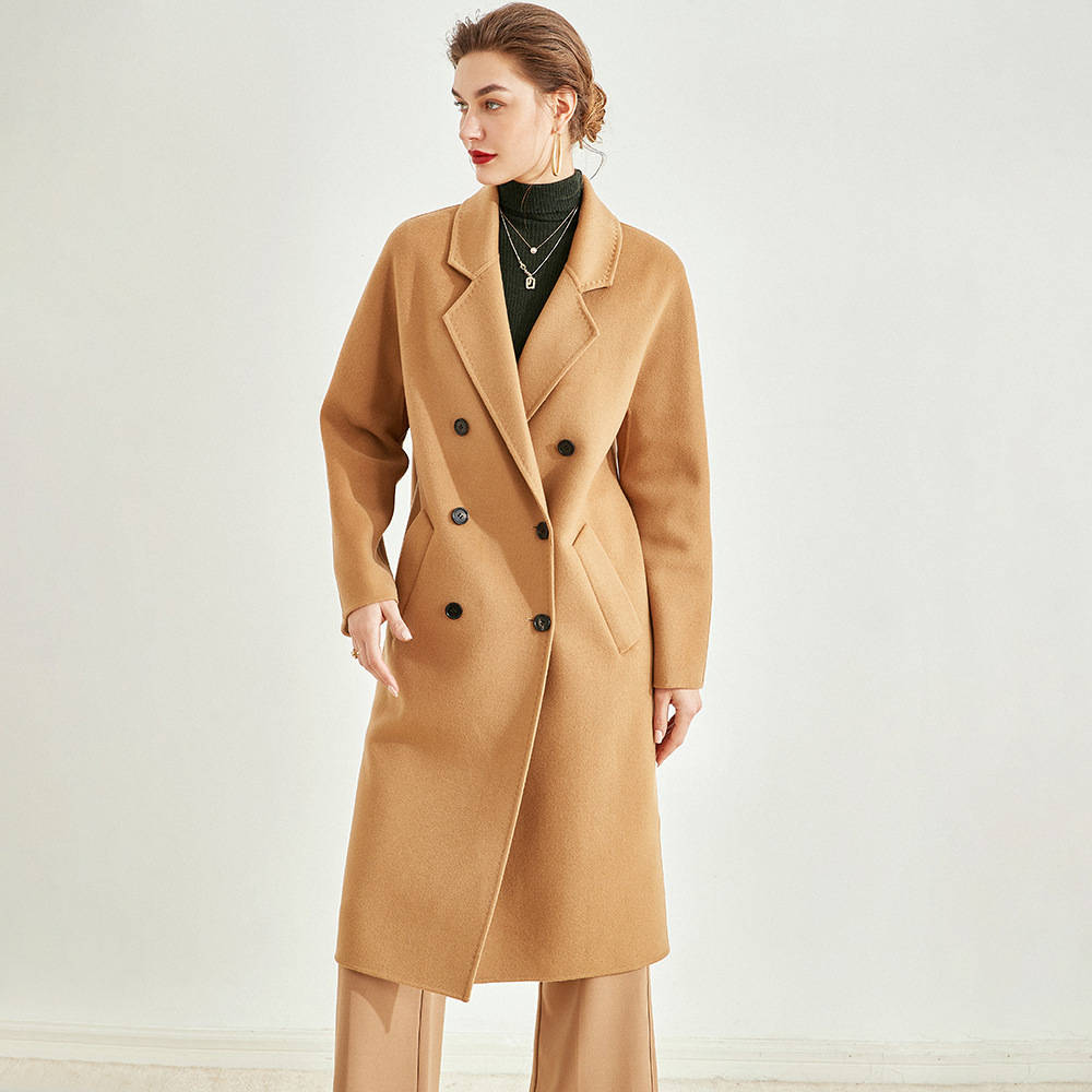 金标系列「30%山羊绒」max家俓典双排扣款双面羊毛大衣女呢子外套