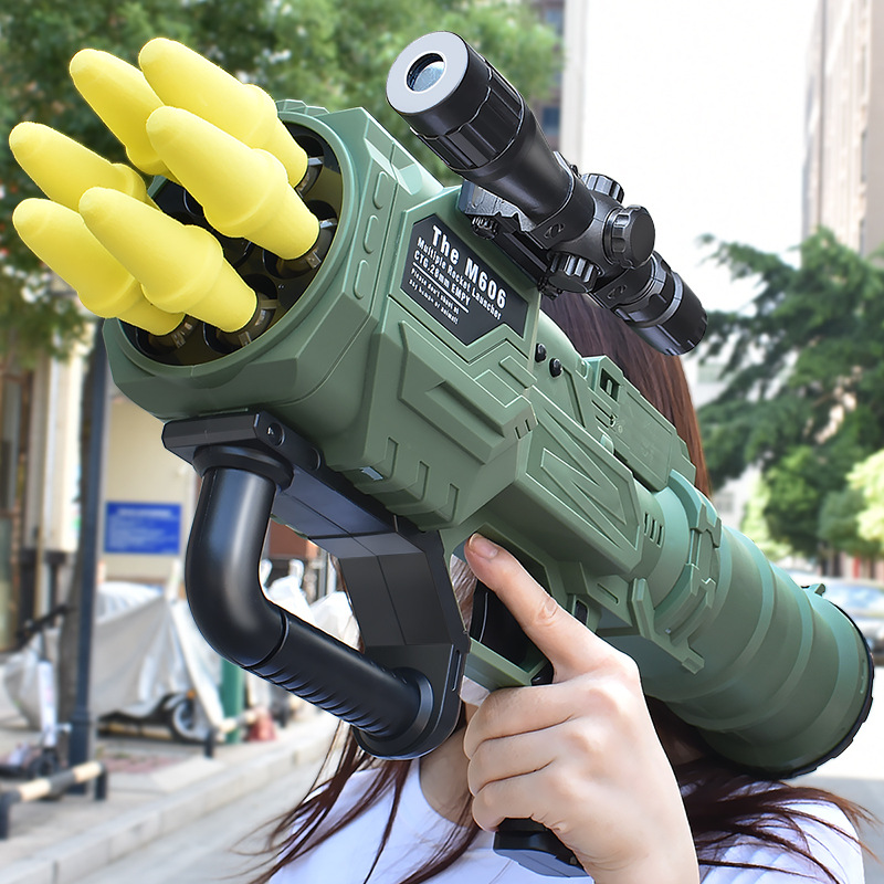 跨境亚马逊六连筒火箭炮四联仿真软弹榴弹发射器儿童玩具男孩