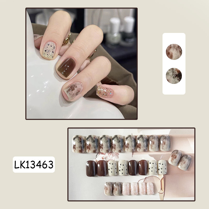 Little Red Book Tiktok Wear Nail Jelly Gel Short Detachable Nail Patch Finished Nail Beauty Temperament Nail Beauty Piece