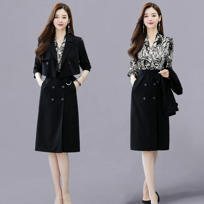 春秋时尚套装裙连衣裙女装春秋装2022年新款气质西装裙子两件套裙