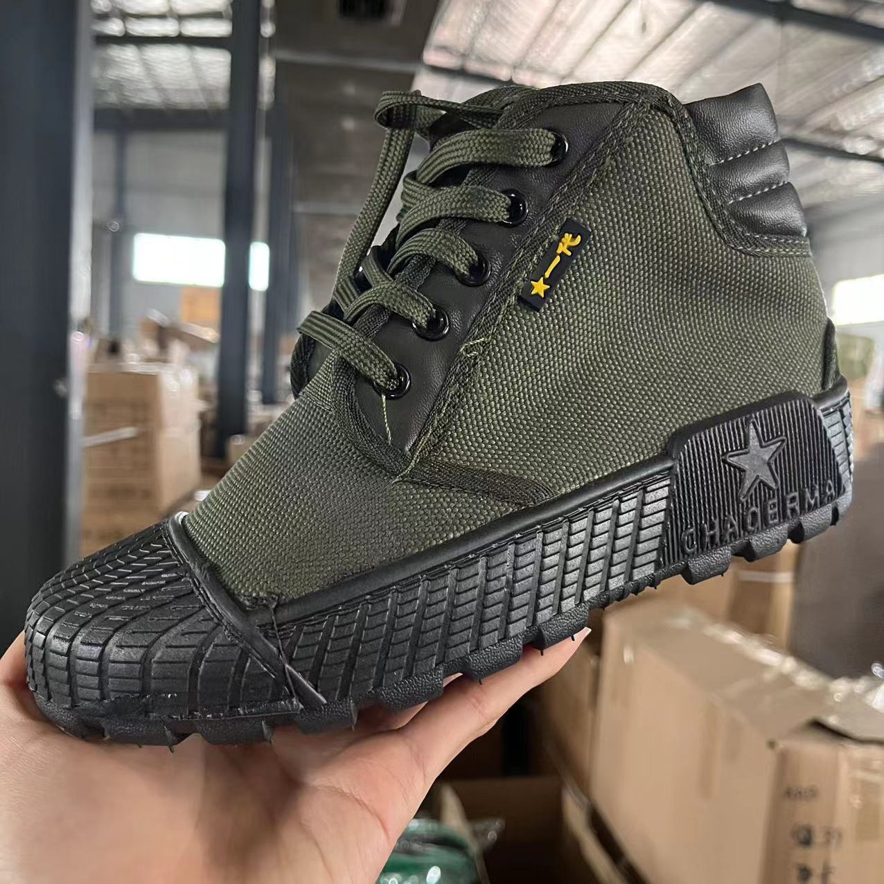 One Piece Dropshipping Low-Top Cloth Shoes Liberation Shoes High-Top Canvas Worker Training Shoes Shoes Outdoor Training High-Low Top Construction Site Shoes