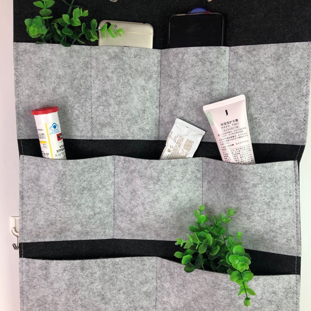 新款毛毡挂袋墙面装饰挂袋浴室门后收纳袋无纺布不织布挂袋