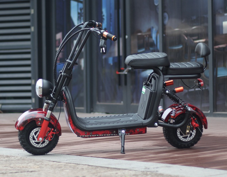 出口货源48v小哈雷电动车x10 x20双人踏板车可拆锂电成人代步助力