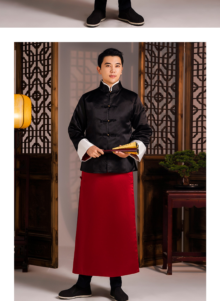 影视古装民国老爷服男款长衫马褂影楼写真全家福长袍舞台剧演出服