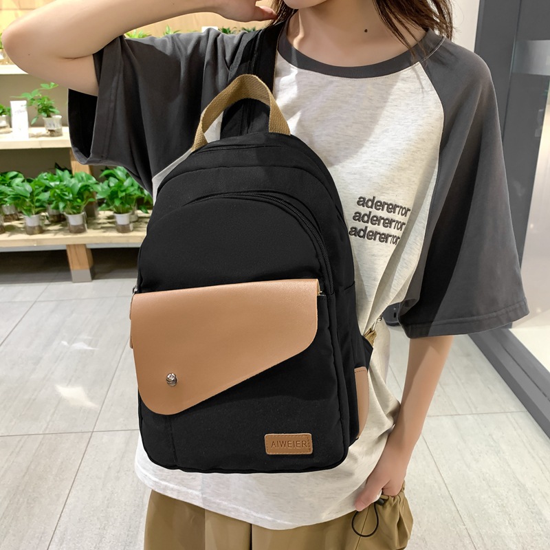 Schoolbag for Girls College Students' Backpack 2023 New Women's Bag Summer Texture Lightweight Contrast Color Tote Backpack Fashion