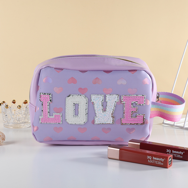 Factory Direct Supply Fashionable Cosmetic Bag Japanese Clutch Zipper Cosmetic Bag Girly Sweet Makeup Storage Bag