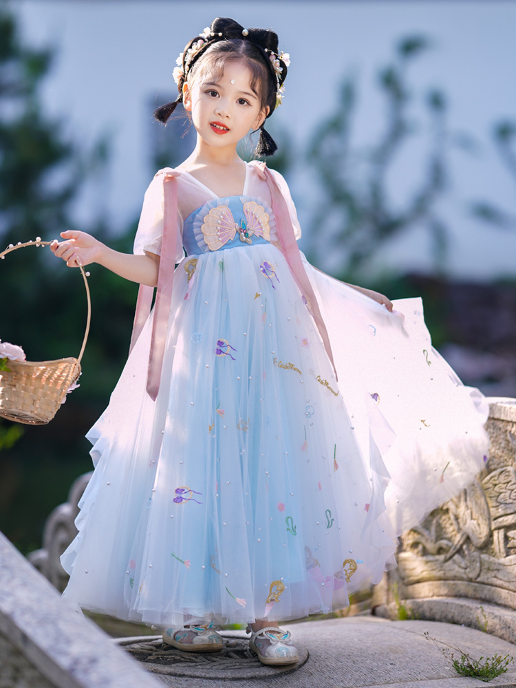 女童汉服夏季中国风轻纱襦裙夏装超仙古装儿童装裙子女孩古风夏款
