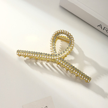 珍珠水钻后脑勺大号抓夹女发夹网红鲨鱼发卡发抓头发夹子头饰批发