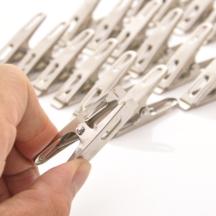 特价40只装强力防风内衣夹不锈钢夹子晾袜子不锈钢文件分类封口夹