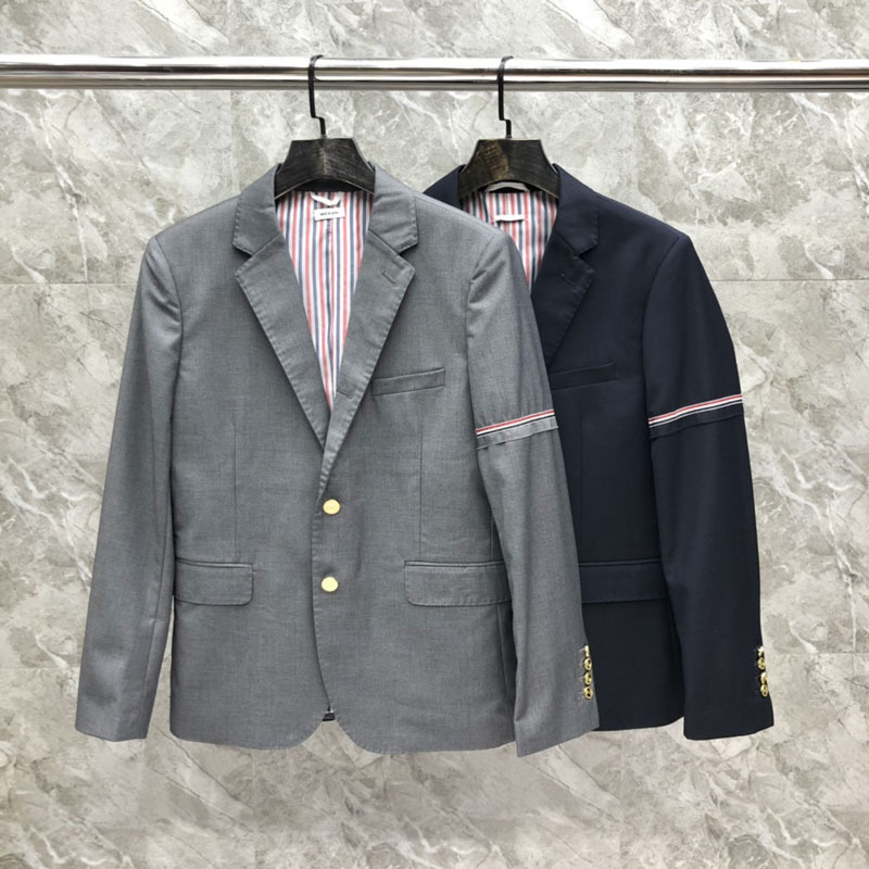 潮牌tb西装外套男女情侣装经典款单织带修身休闲九分袖潮牌-阿里巴巴