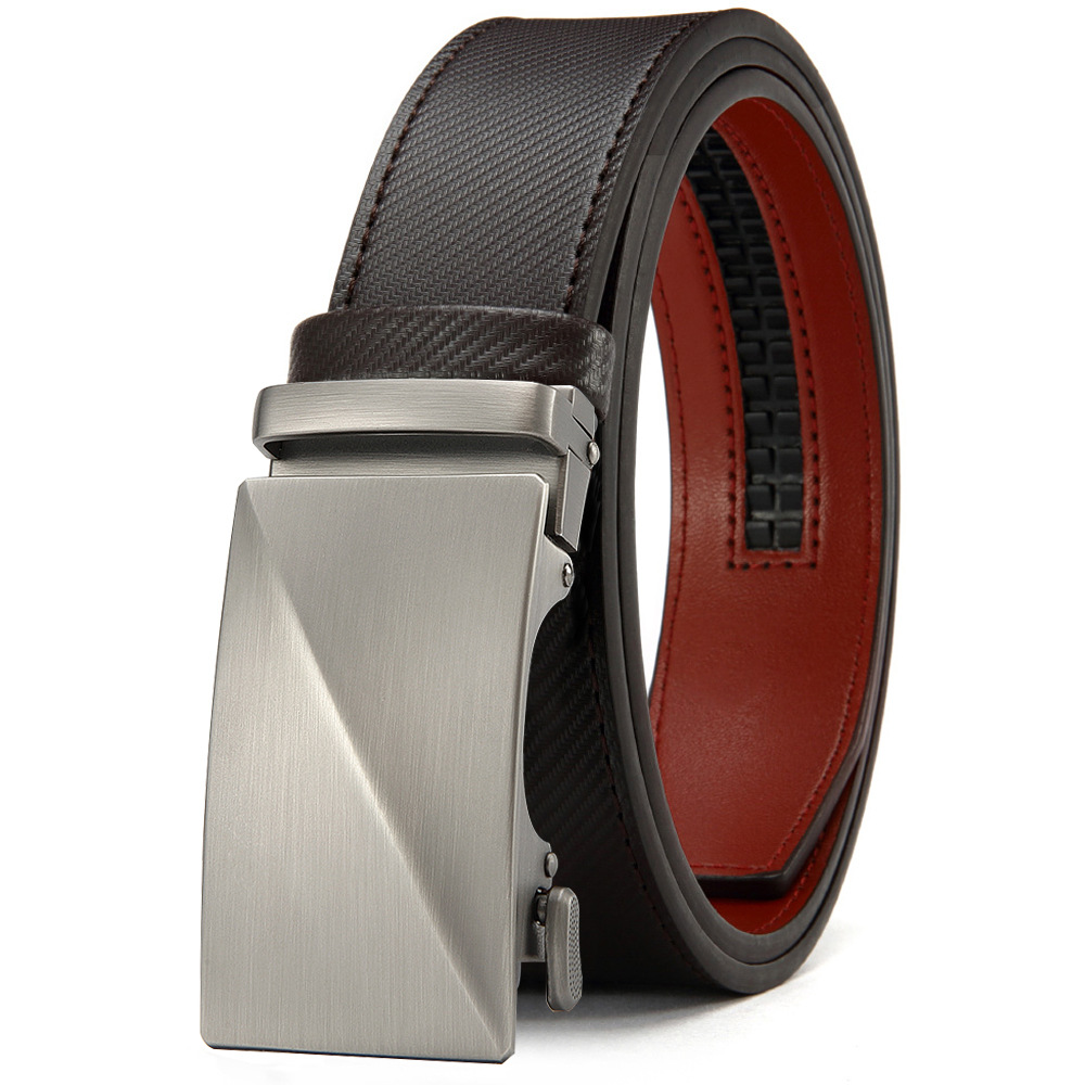 男士无印皮带自动新款真皮高档百搭腰带商务简约休闲牛皮青年裤带