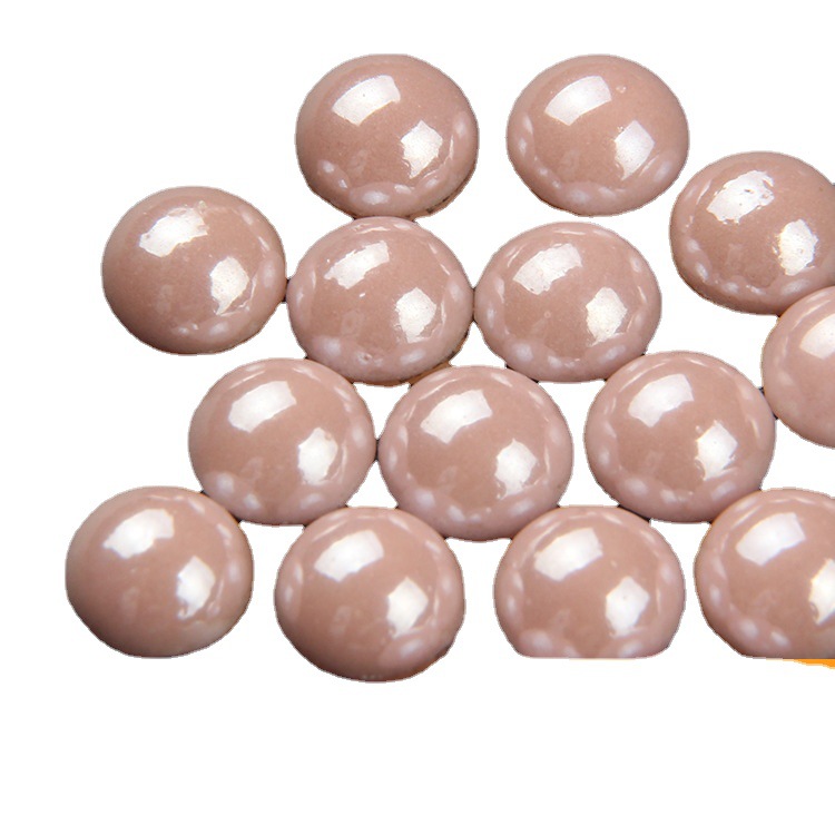 Factory Wholesale Glue Ceramic Drill Non-Fragile Pink Pearl Hot Drilling Semicircle 9mm Clothing Accessories Ceramic Hot Drilling