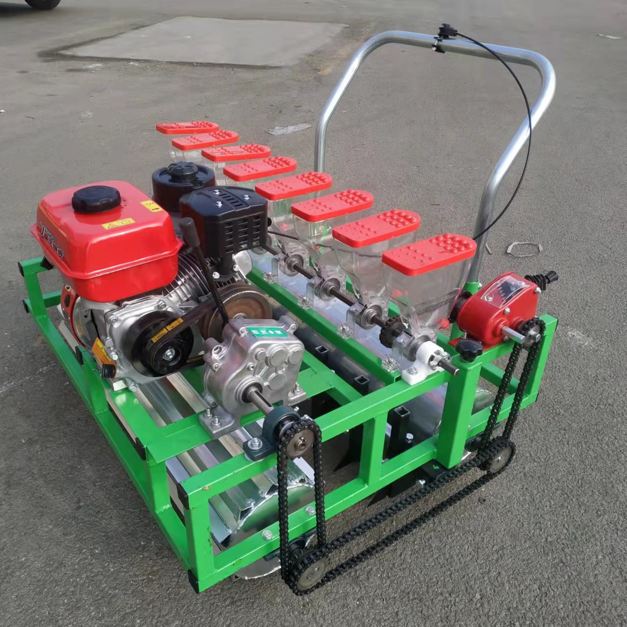 手推式自走式蔬菜播种机 大葱育苗播种机 小粒种子播种器图片