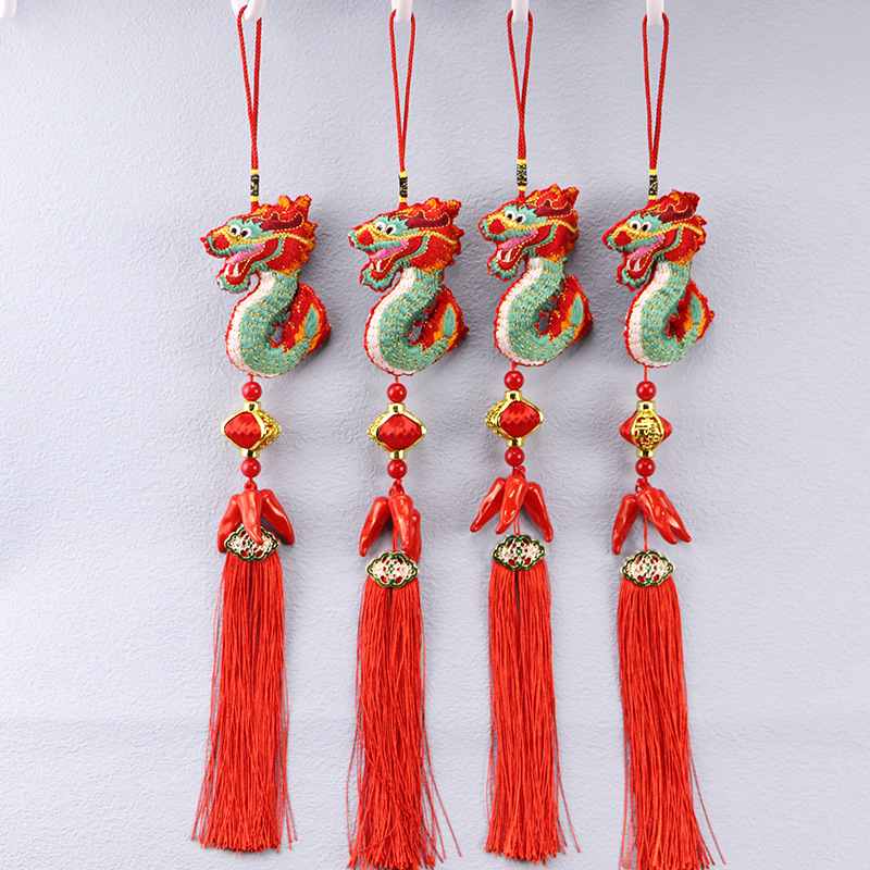 Wholesale Qinglong Longfeng Jinglong Sachet Tassel Pendant Car Home Store Backpack Decorations Dragon Tassel Pendant