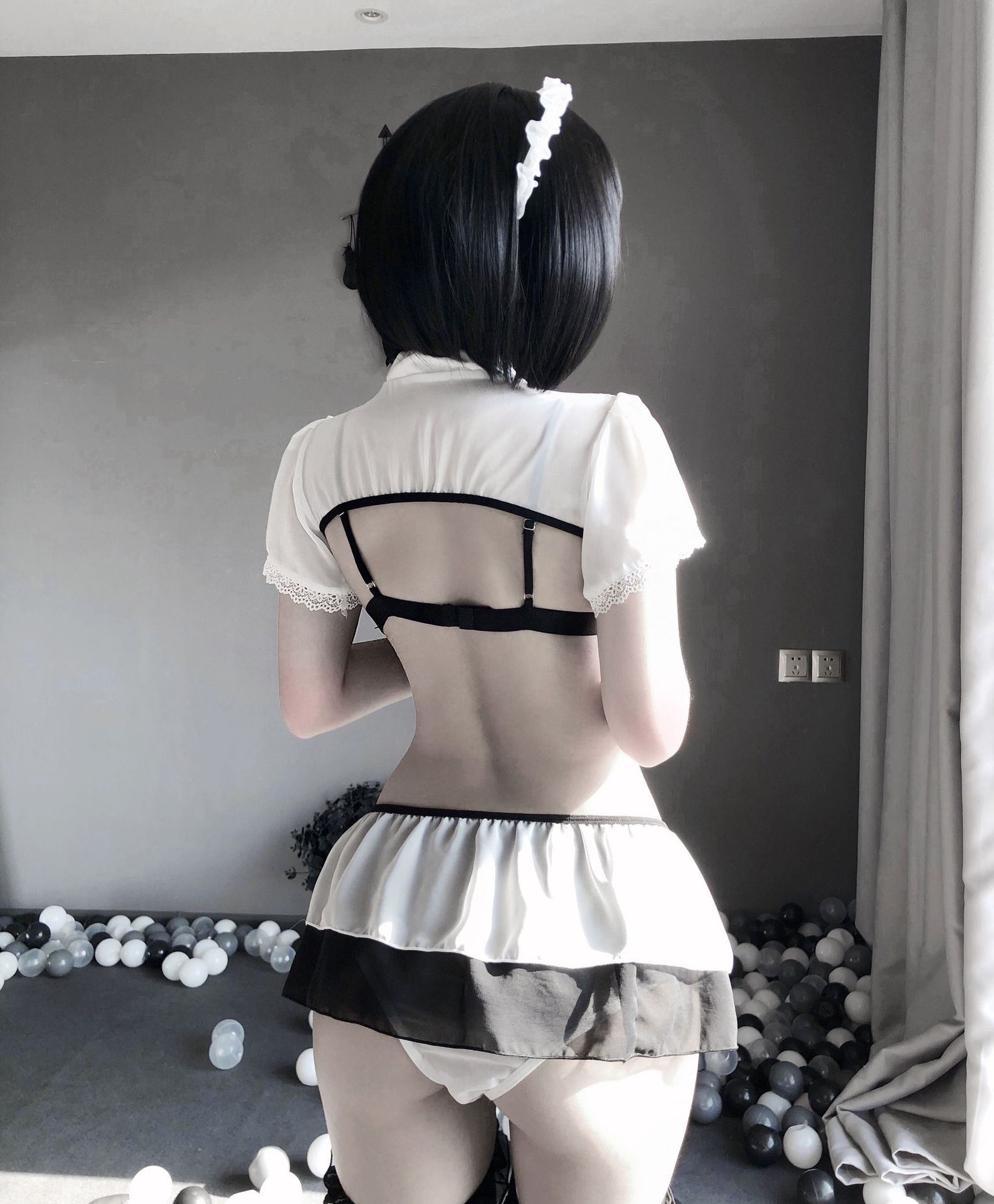 Adult Supplies Sexy Lingerie Sexy Maid Costume Three-Point Commission Passion Suit Uniform Seduction Lace Split Suit