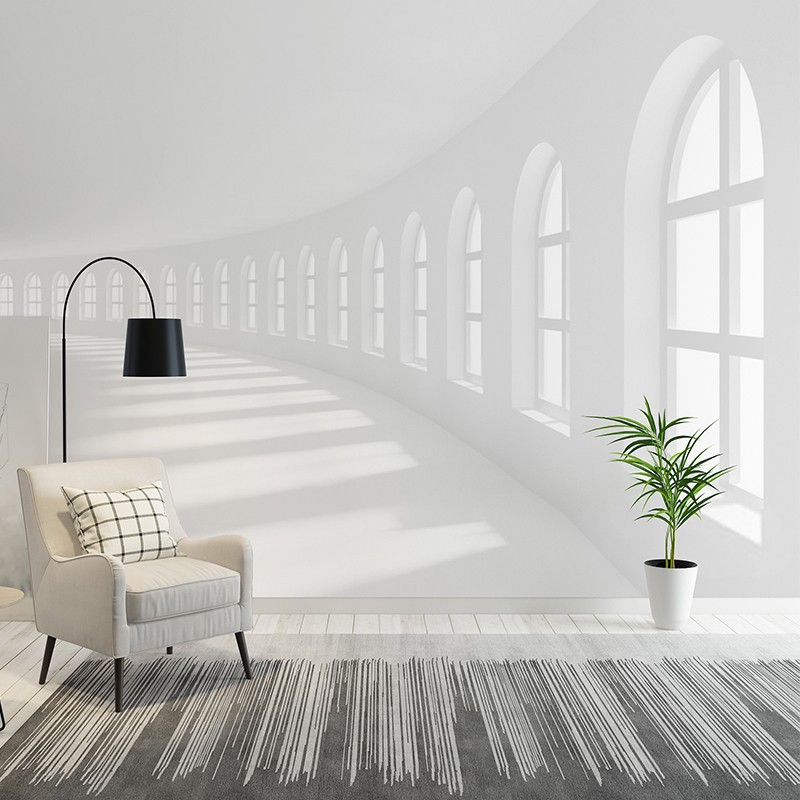 直播间背景墙布现代简约客厅沙发电视墙壁纸3d延伸空间办公室墙纸