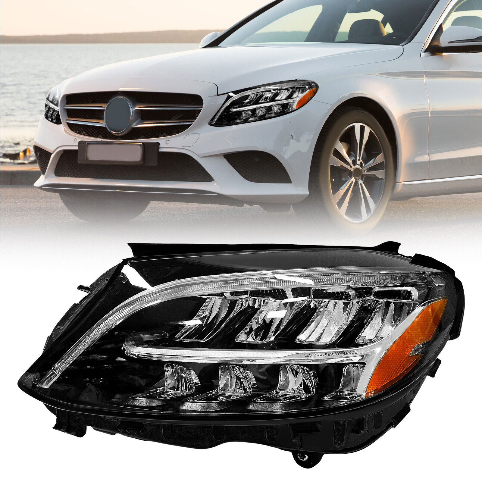 汽车配件适用于2019-2021款梅赛德斯奔驰c300前照大灯2059066004