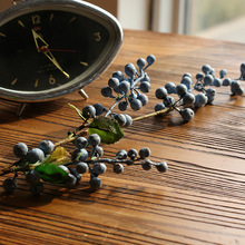 蓝莓植物 高枝子果树枝浆果 手感胶花装饰材料