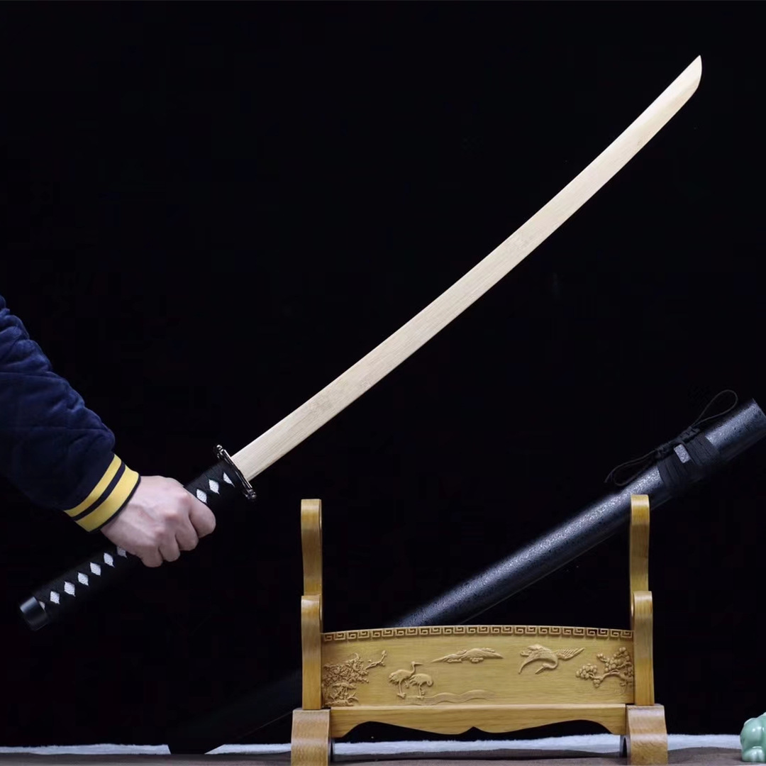 拔刀斩木刀居合竹刀带刀鞘忍者直刀剑道练习日本武士刃王太刀cos