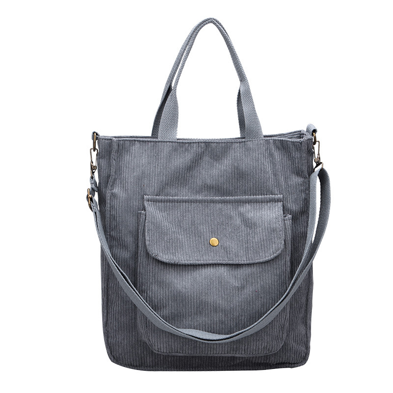 2021 New Corduroy Cross-Body Bag Women's Korean Student's Canvas Bag Large Capacity Artistic Simple Canvas Handbag