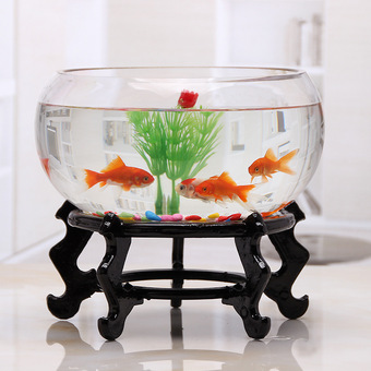 玻璃鱼缸圆形小型创意客厅圆鱼缸家用桌面鱼缸加厚透明鱼缸乌龟缸