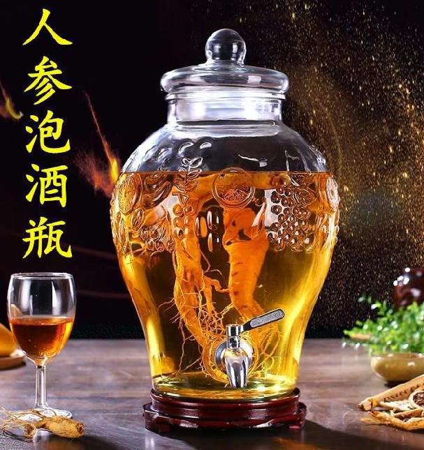 泡酒罐5斤装酒坛子人参15斤玻璃泡酒药易清洗洒子带龙头有盖容器