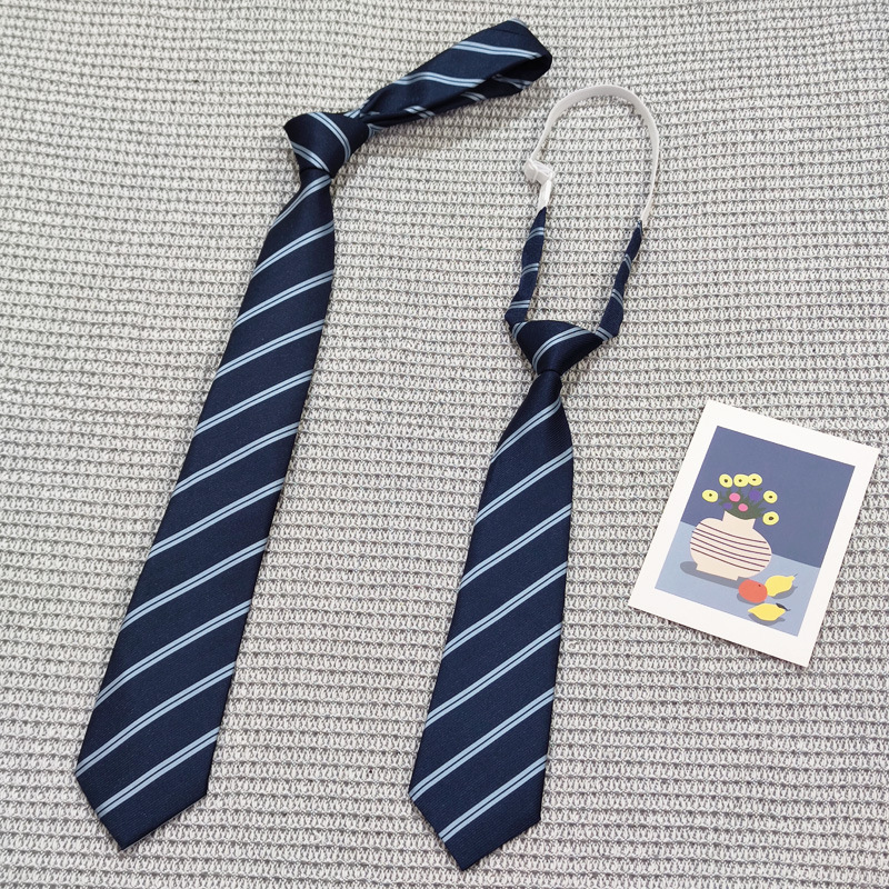 日系jk基础款藏青经绀金手打结免打结领带套装搭制服衬衣男女学生