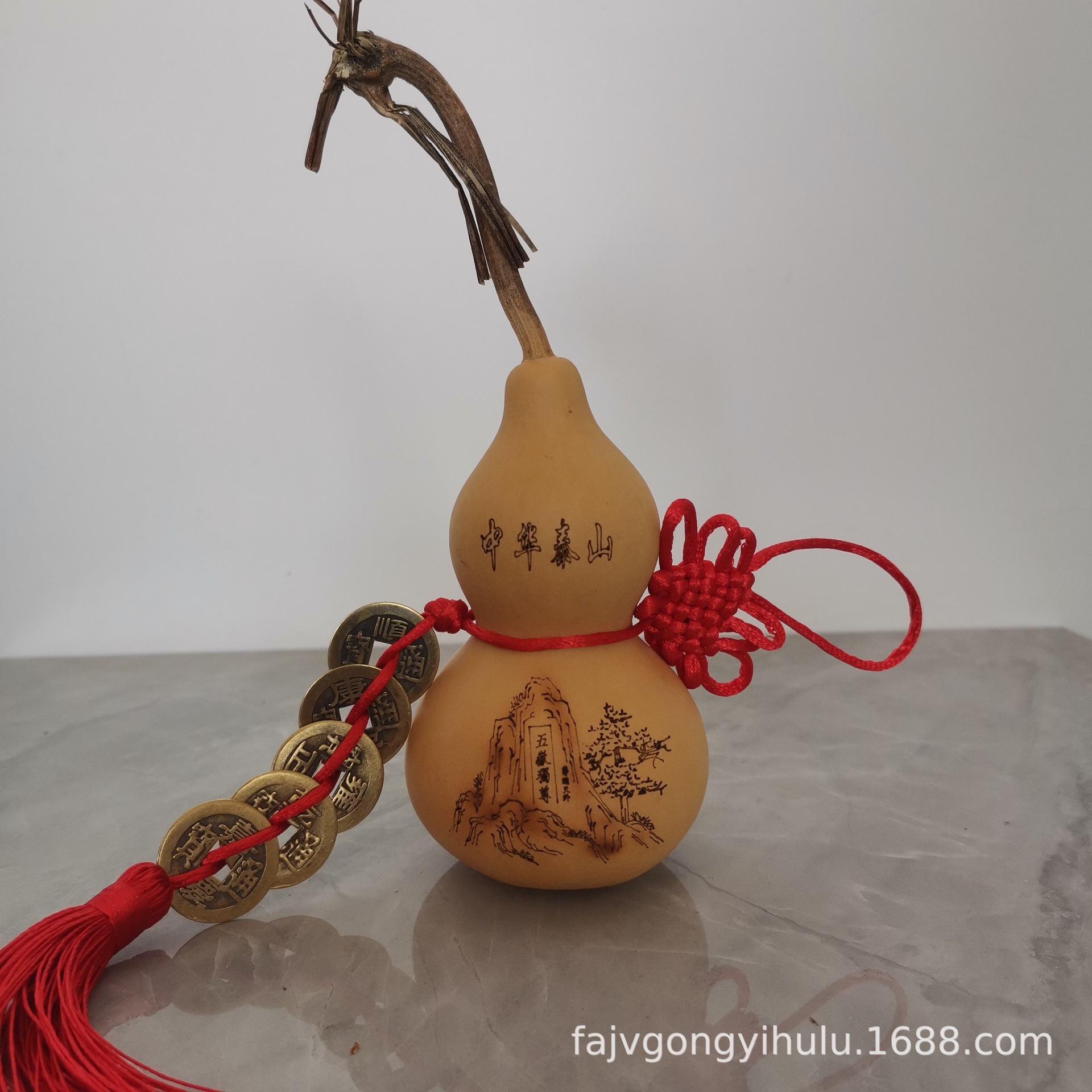 挂件葫芦铜五帝钱小摆件家居饰品八卦宝葫芦挂摆件门对门五岳独尊