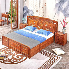 红木家具刺猬紫檀大床1.8米双人卧室实木中式古典简约花梨木大床