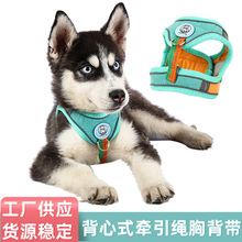 宠物网眼透气胸背带背心式牵狗绳狗狗牵引绳狗链小型犬宠物用品