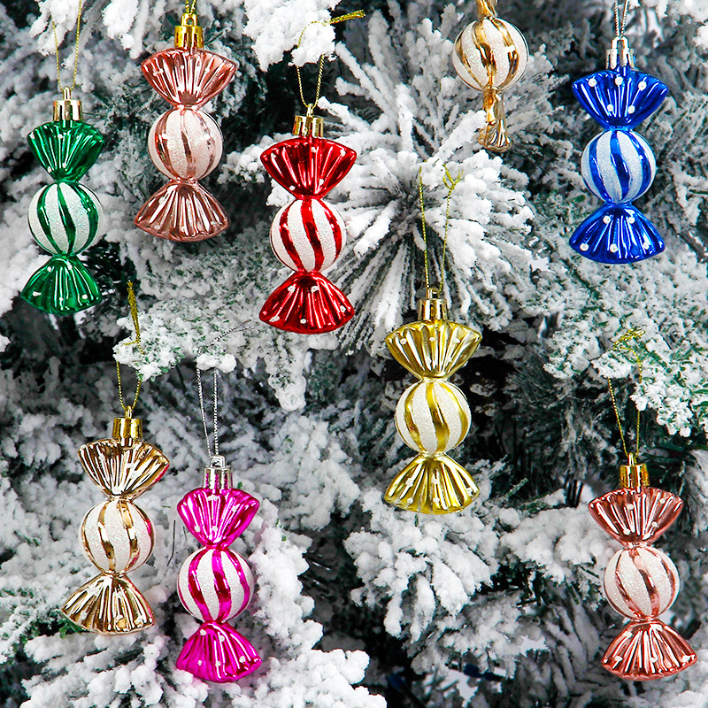 Glitter Painted Round Candy Ornaments