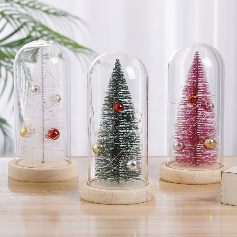 Glass Cover Christmas Gift Light-Emitting Christmas Tree Home Decoration Creative Gift Wholesale Cross-Border Amazon
