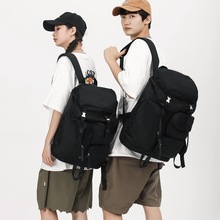 潮流抽绳双肩包男日韩版大容量休闲百搭电脑包旅行背包男学生书包
