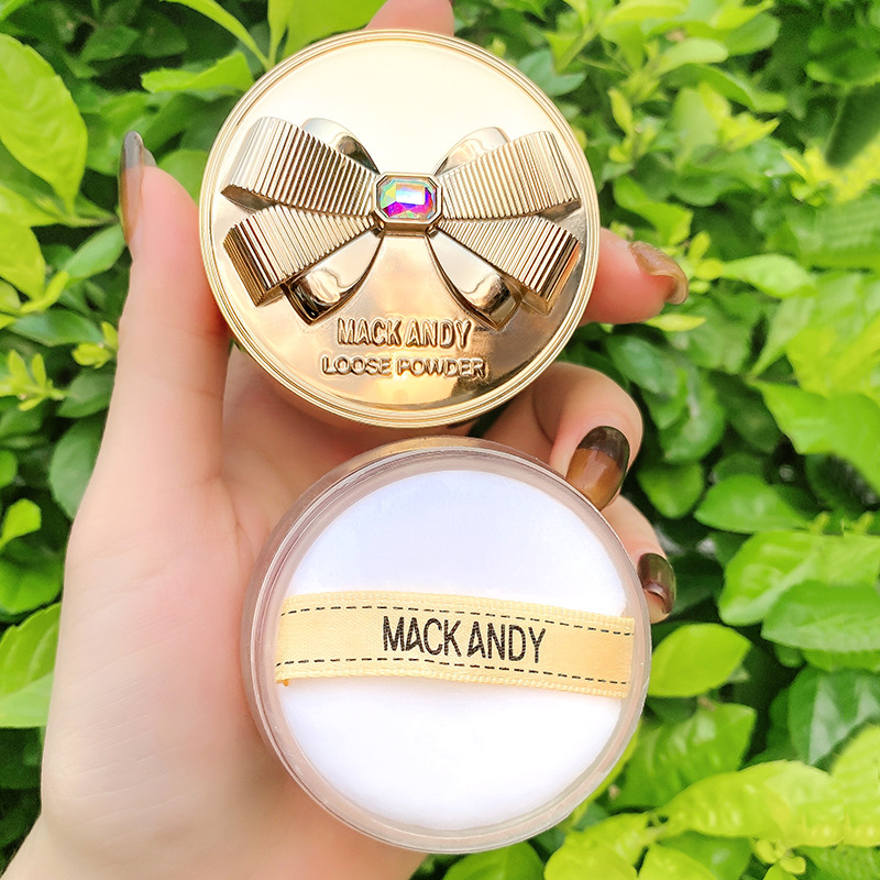 Maco Andy Bowknot Air Finishing Powder Oil Control Concealer Waterproof Makeup Lightweight Not Stuck Pink Powder Face Powder