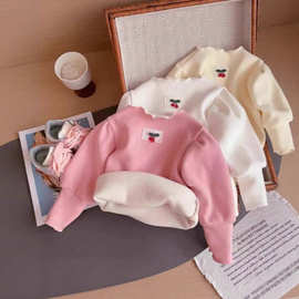 童装冬季宝宝保暖童装上衣可爱纯色半高领儿童秋冬新款洋气女宝宝