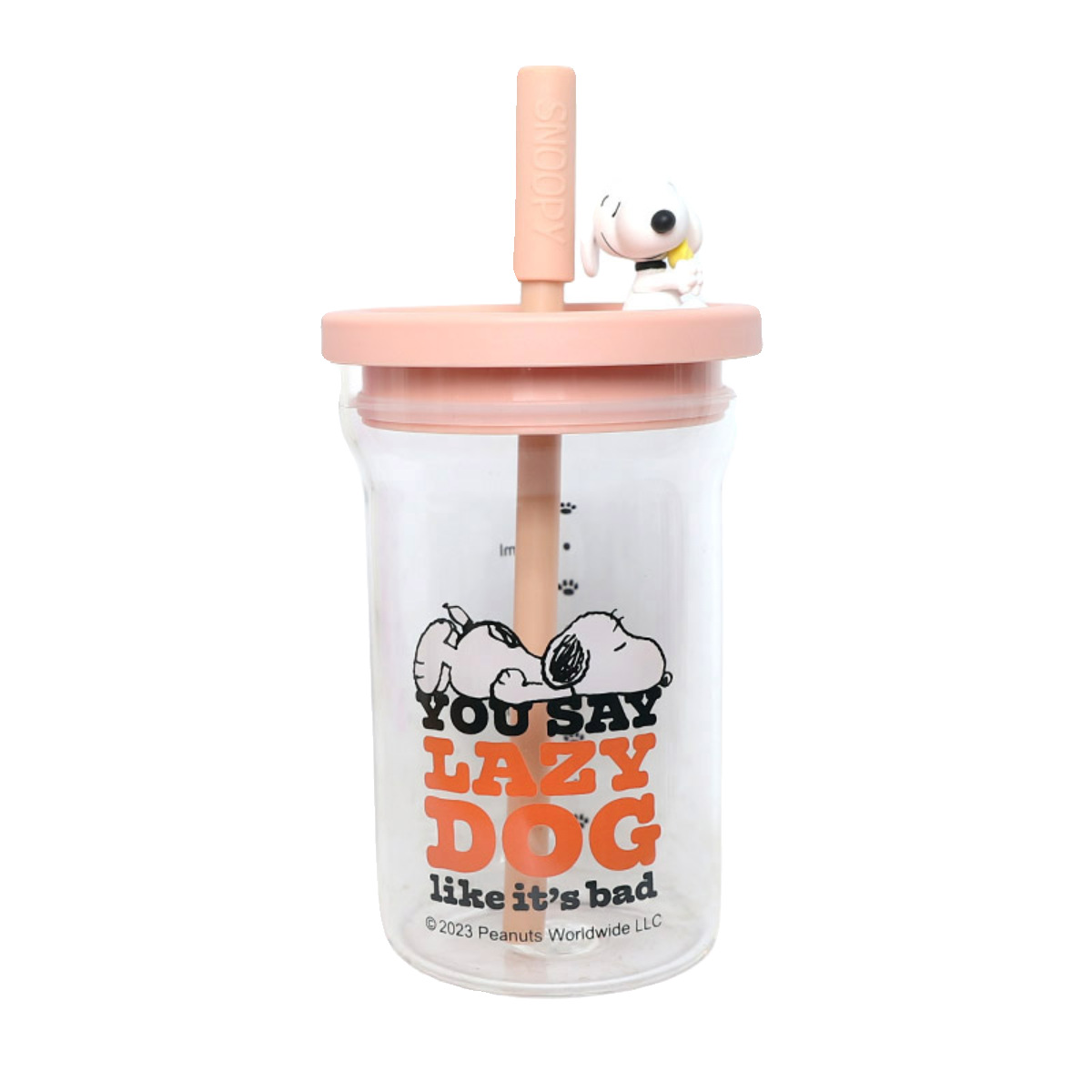 Snoopy High Borosilicate Glasses Girl Good-looking Cute Straw Cup Student Milk Scaled Cup Coffee Cup