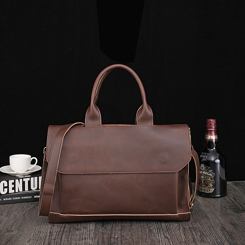 New Men's Handbag Fashion Pu Leather Shoulder Bag Messenger Bag Men's Business Travel Computer Briefcase Men