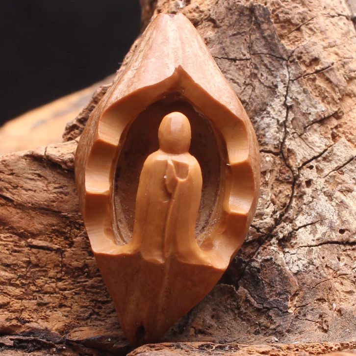 橄榄核雕刻无相佛单籽单核 纯手工单子单颗 手串文玩吊坠